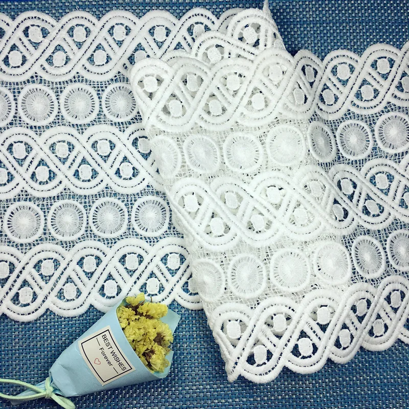 High quality fine milk silk water soluble embroidery lace 19CM  DIY clothing accessories polyester/cotton lace