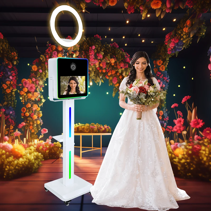 Wedding Party Selfie Booth Rental Digital 15.6 Inch Touch Screen Travel Case Dslr Photo Booth Share Station