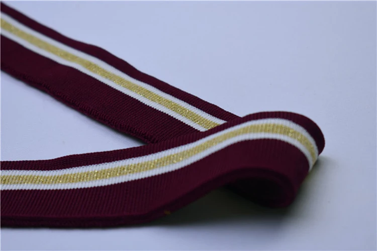 T-shirt rib cuff and collar fabric sets knit fabric in floral design 1x1 trim