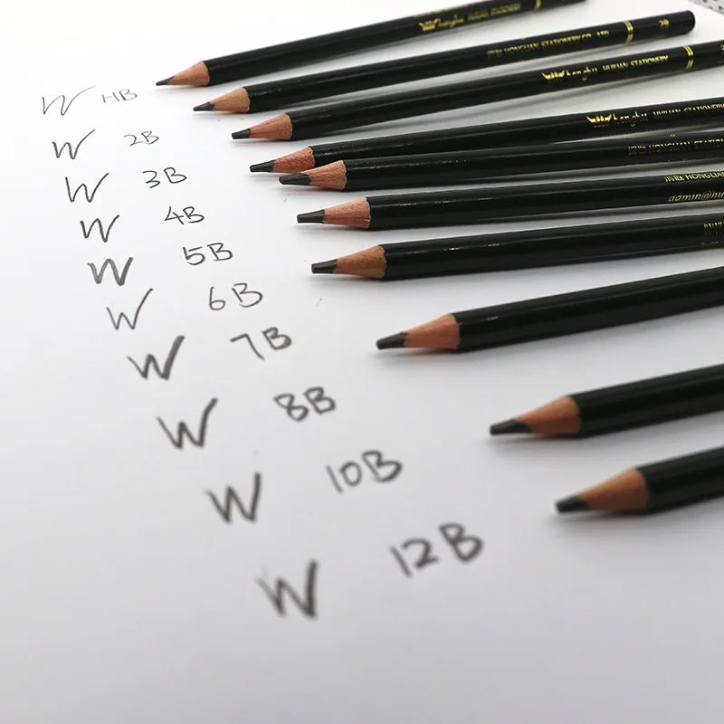 DRAWING Pencil 2H HB B 2B 3B 4B 5B 6B 8B more 14B PVC Pet Packing