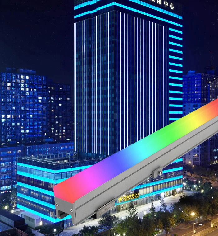 XPL 8 пикселей DMX RGB линейная трубка Водонепроницаемая IP65 Светодиодная фасадная лампа для наружного ландшафта здания фасадные огни