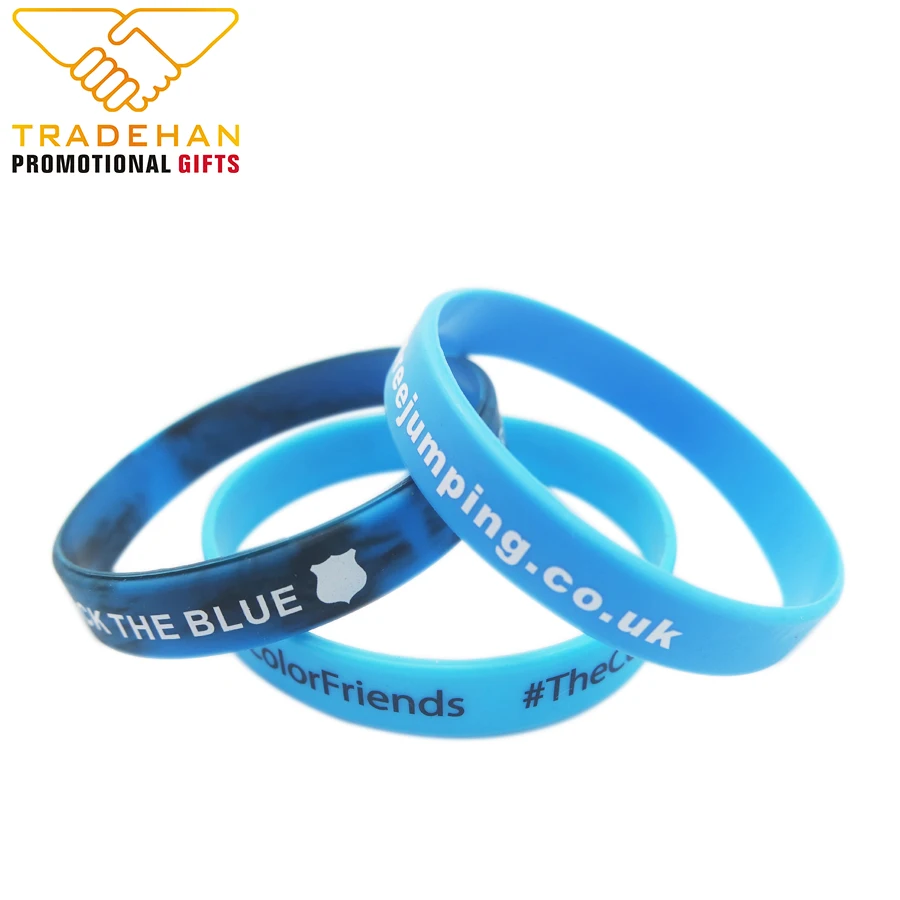 Wholesale cheap price customized printing logo hand silicon bracelet with logo