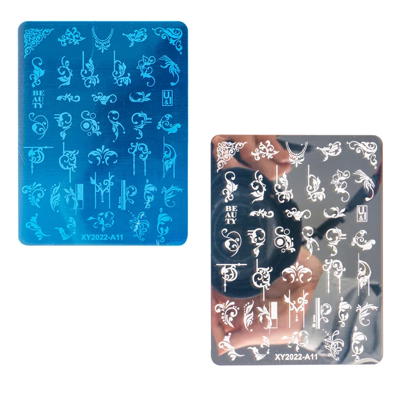 Professional 14Pcs Styles Nail Manicuring DIY Printing Tools For Nail Tips 3D Art Design Printing Gel Polish Steel Plate