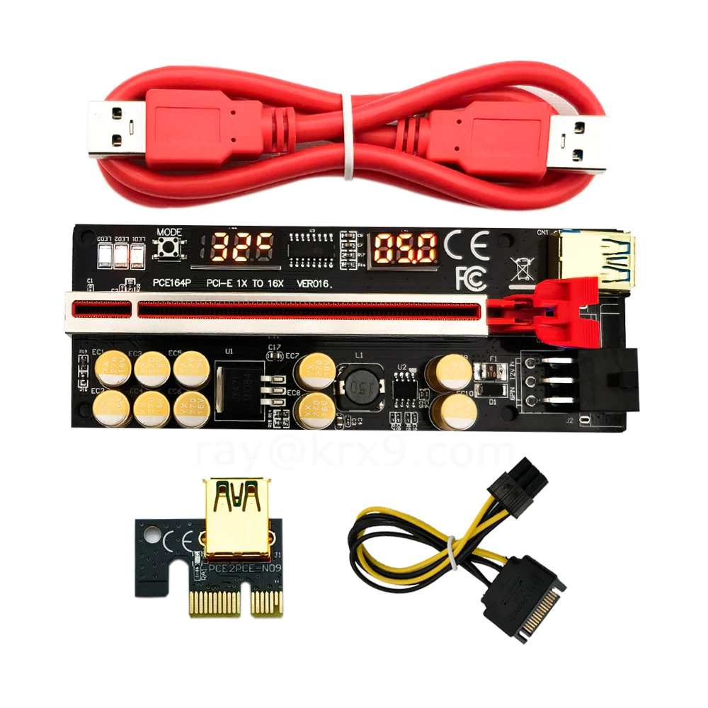 Новейшая карта ver016 GPU Riser 016 PCI-E PCIE PCI E экспресс-карта температурного напряжения GPU X16 6-контактный USB Райзер V016 для видеокарты