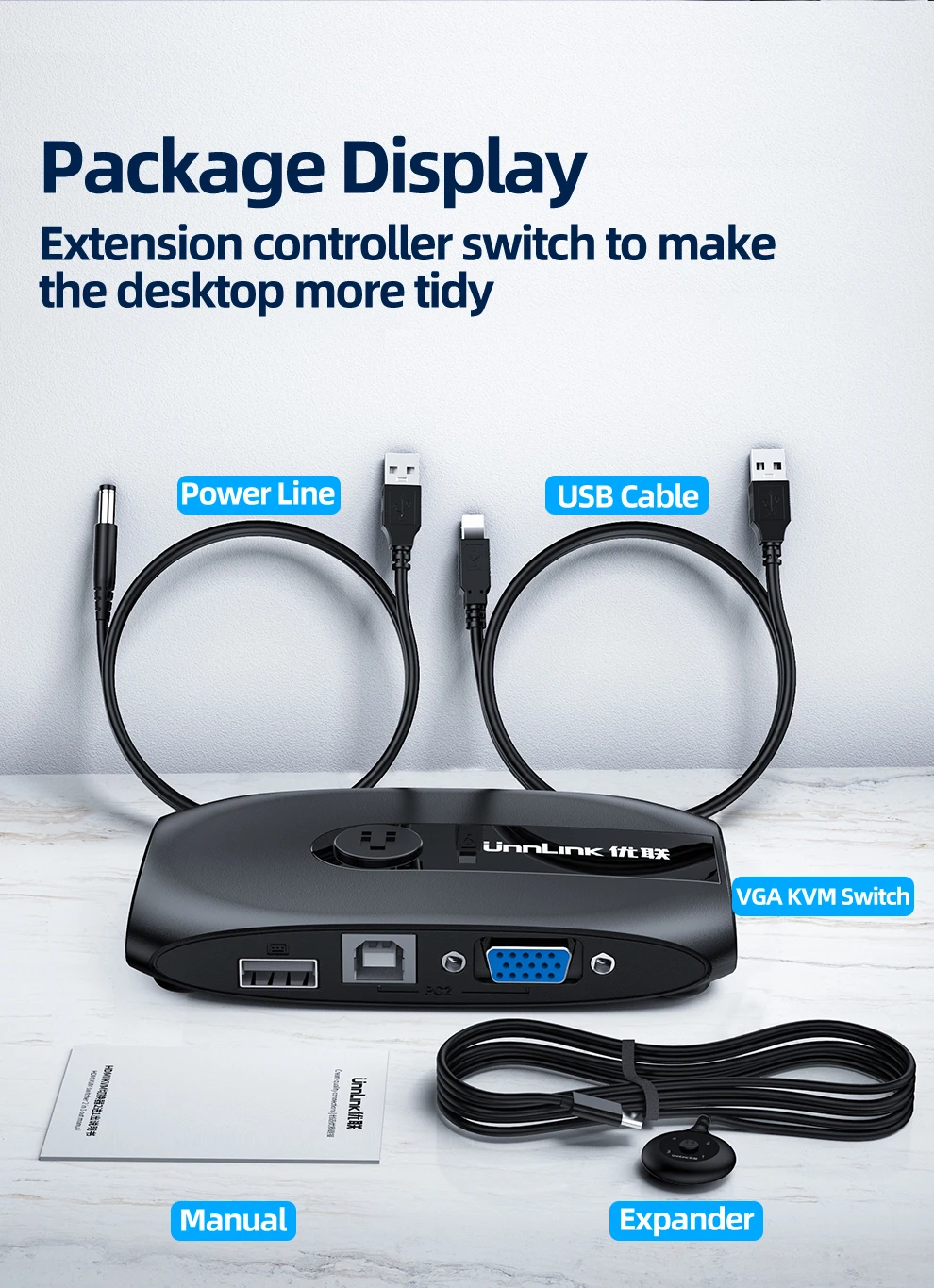 2 ports VGA KVM switch 2X1 USB 2.0 Controller Keyboard Mouse Printer 1080P60Hz 2 input 1 output ODM OEM