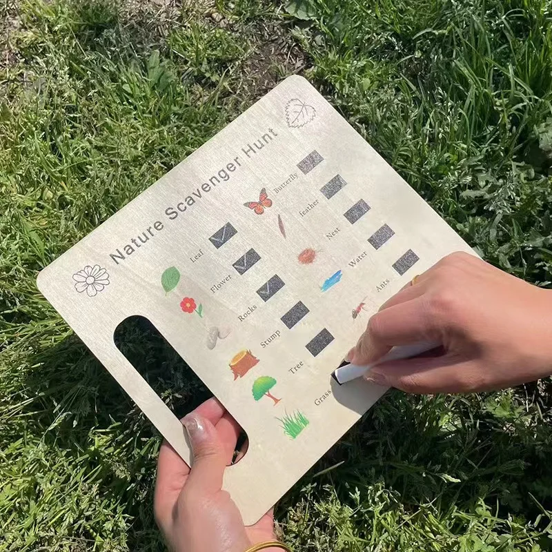 Tailai Wooden Treasure Hunt Nature Exploration Outdoor Learning Activity Toy for Early Education and Parent-Child Interaction