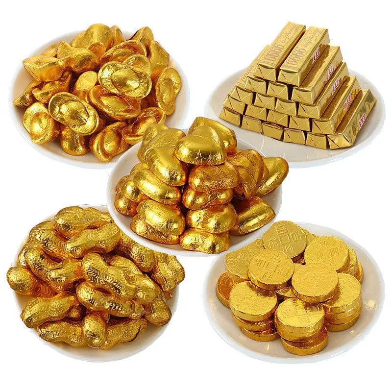 Wholesale Customization Gold Chocolate Children Snacks Pure Bag Black Candy