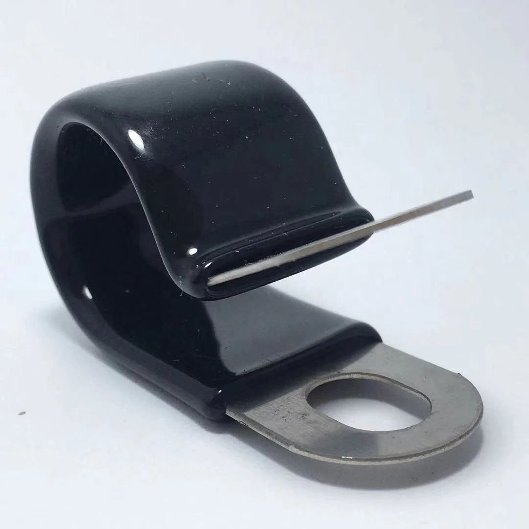 Feeder Cable Clamp Rubber Lined Cushioned P Type clips Fixing Hose Clamps