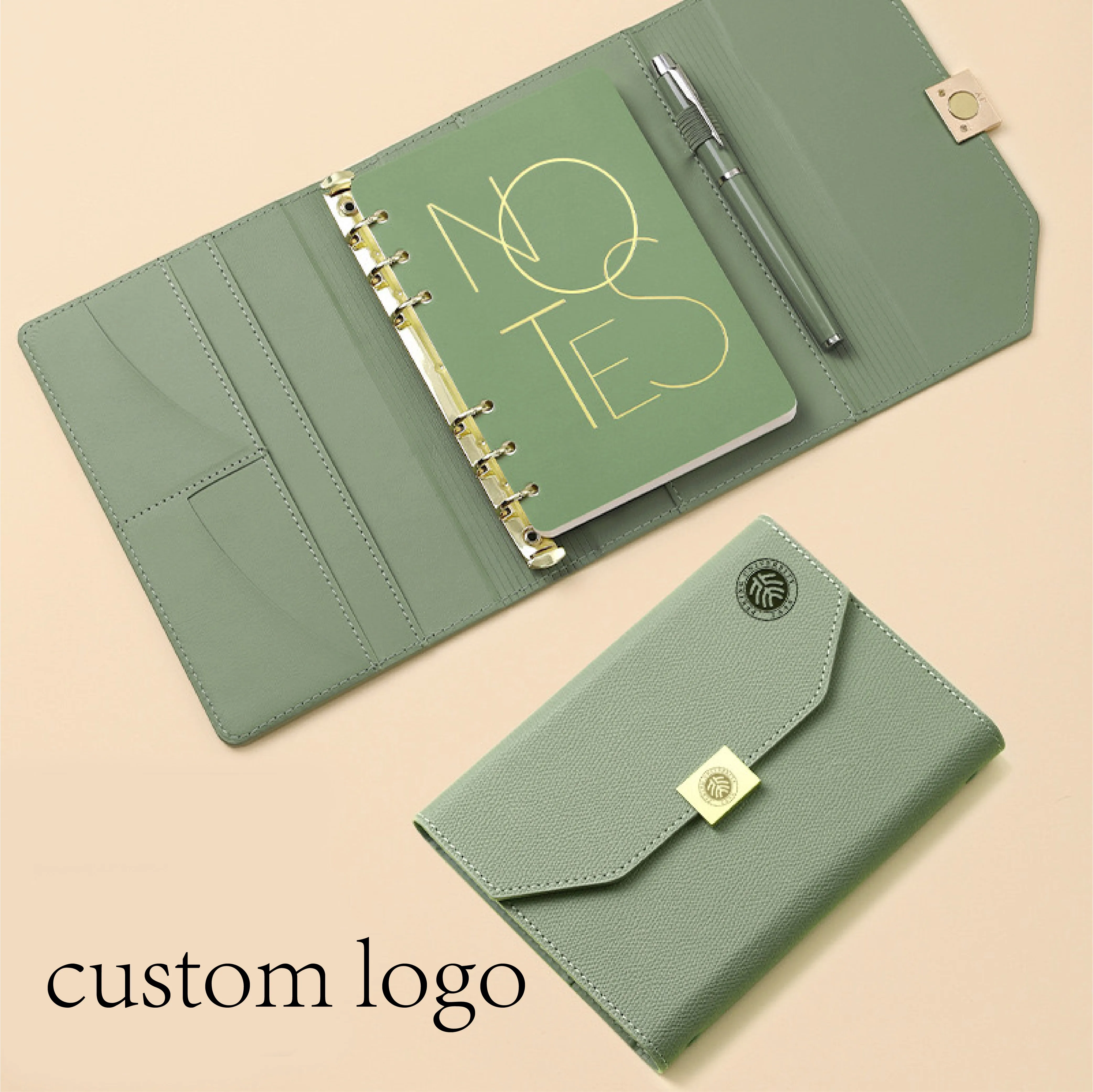 A5 hardcover notebook Business Corporate Gift custom logo Exquisite gift Journal spiral ring binder planner pu leather cover dia