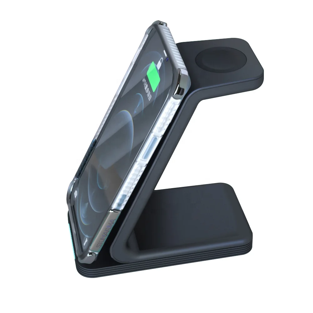 Amazon hot selling 3 in 1 Wireless Charger for iPhone i Watch Air Pods Wireless Charger Multi-function Stand wireless charger
