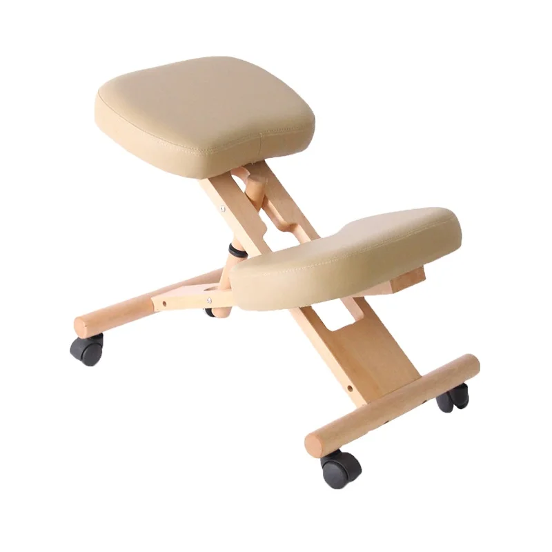 Factory  Ergonomic Wooden Kneeling Chair Adjustable Comfortable Knee Chair Yoga Posture