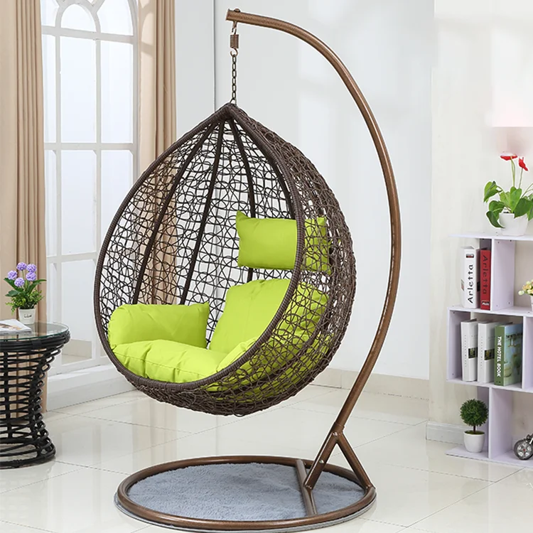 Double Set Patio furniture Water drop shaped swing chair  Hammocks rattan hanging swing egg chair for indoor and outdoor 1 buyer