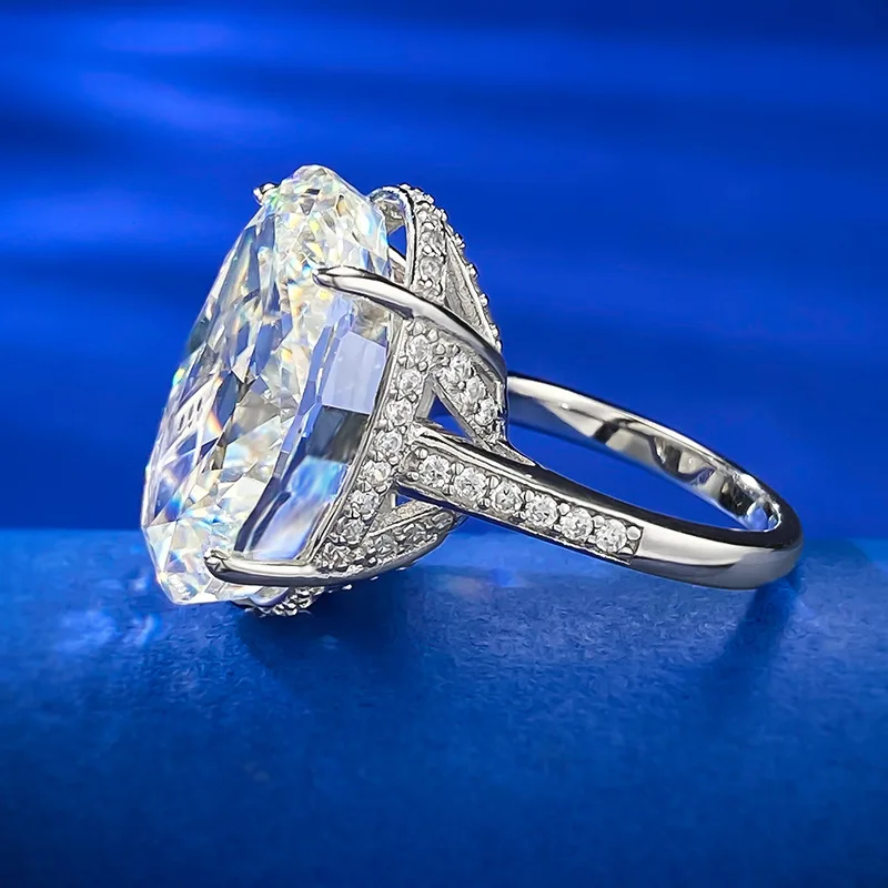 925 Sterling Silver Engagement Rings Big Oval Cut Solitaire Cubic Zirconia CZ Wedding Promise Rings Wedding Bands for Women