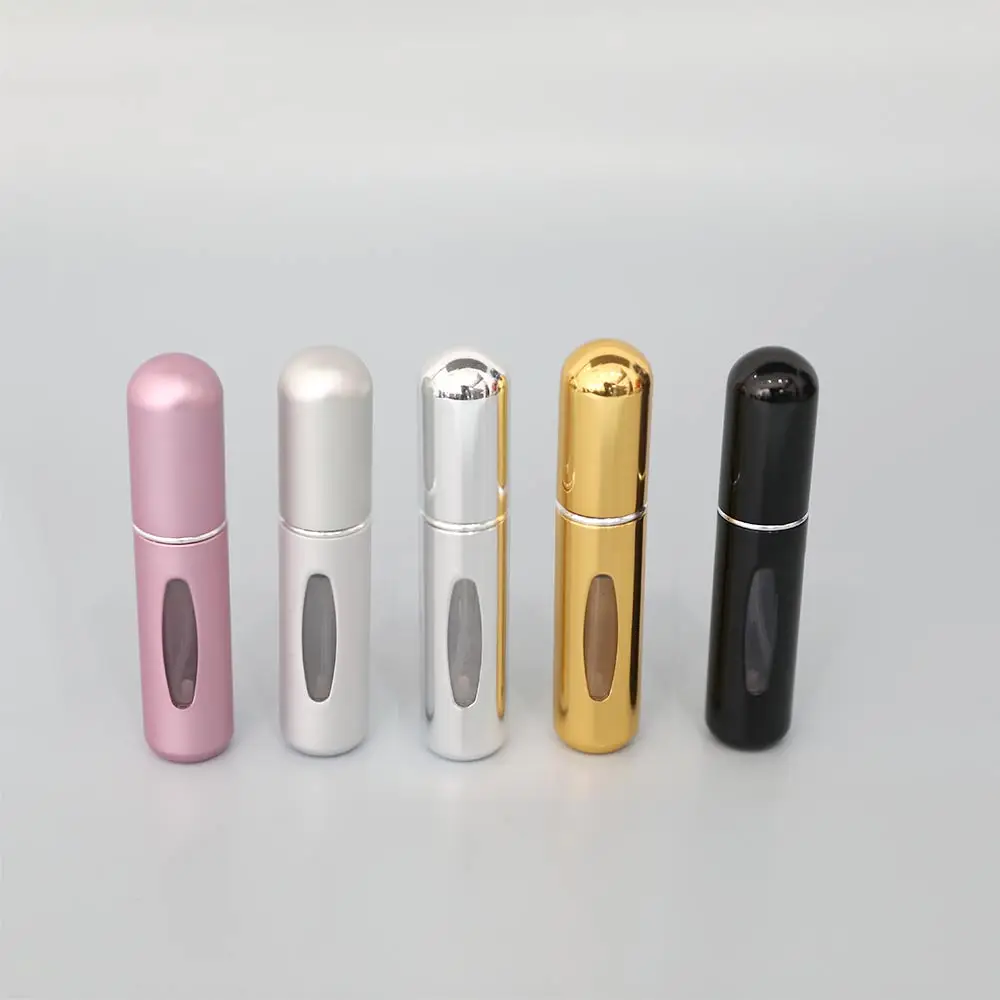 Mini 5ml 8ml Refillable Empty Glass Decant Perfume Bottles Portable Pocket Travel Aluminum Collar Spray Perfume Atomizer