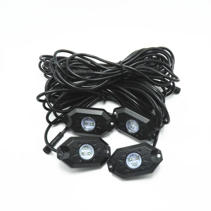 4/6/8 In 1 RGB LED Rock Lights Blue tooth Compatible APP Control Music Sync Car Chassis Light Undergolw Waterproof rock RZR