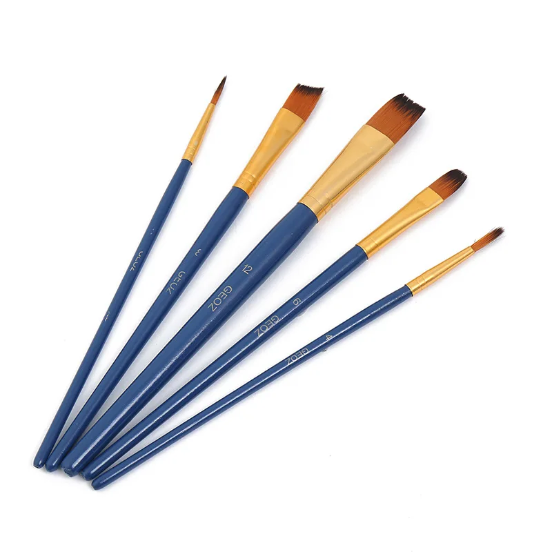 Paint Brushes Set 5 Pcs for Acrylic Oil Watercolor Face Body Gouache Painting Nice Gift Art hobbyist Kids Adults