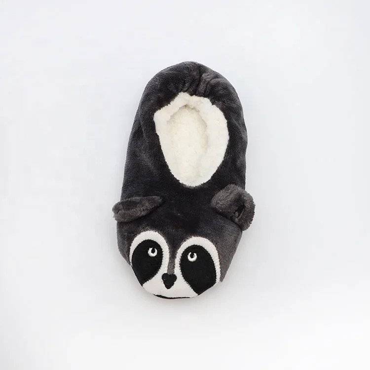 china factory custom cute cartoon brown slipper cartoon home indoor paw plush stuffed animal