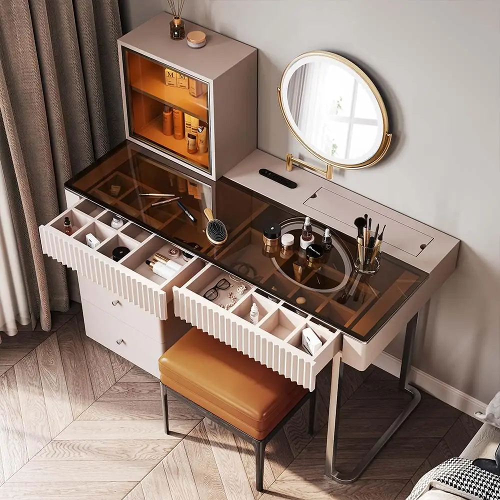 Low cost portable dresser storage Modern European Drawers Bedroom Furniture Nordic White Vanity makeup vanity dresser
