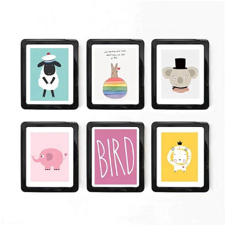 Removable and reusable different size magnetic photo frame