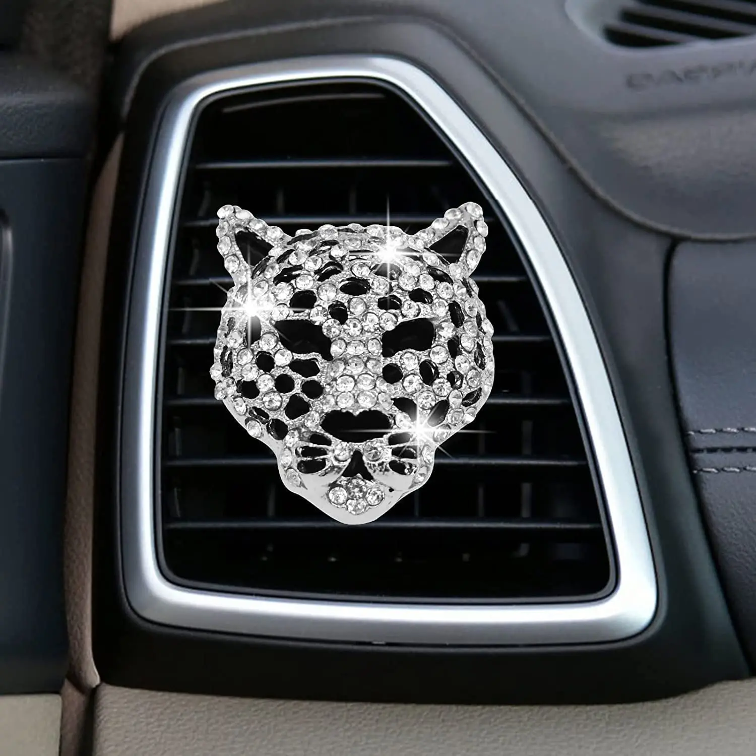Crystal Leopard Car Air Fresheners Vent Clips  Car Interior Decor Bling Car Accessories