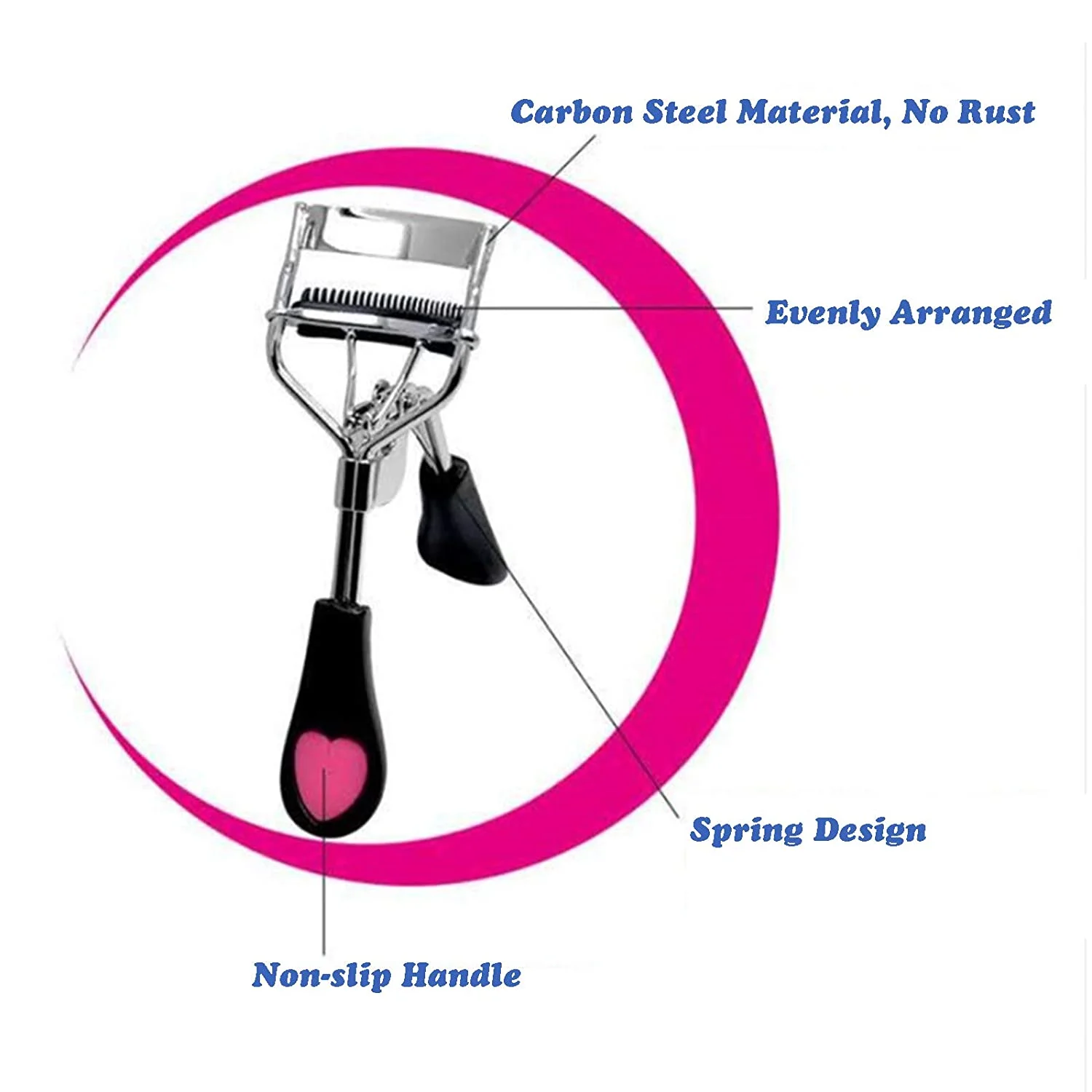 High Quality Black Pink High Quality Plastic Eco Friendly Mini Custom Private Label Tools Kit Comb  Eyelash Curler