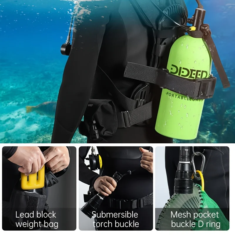 DIDEEP 40-50Mins Underwater 3L Scuba Dive Air Tank Diving Cylinder Kit