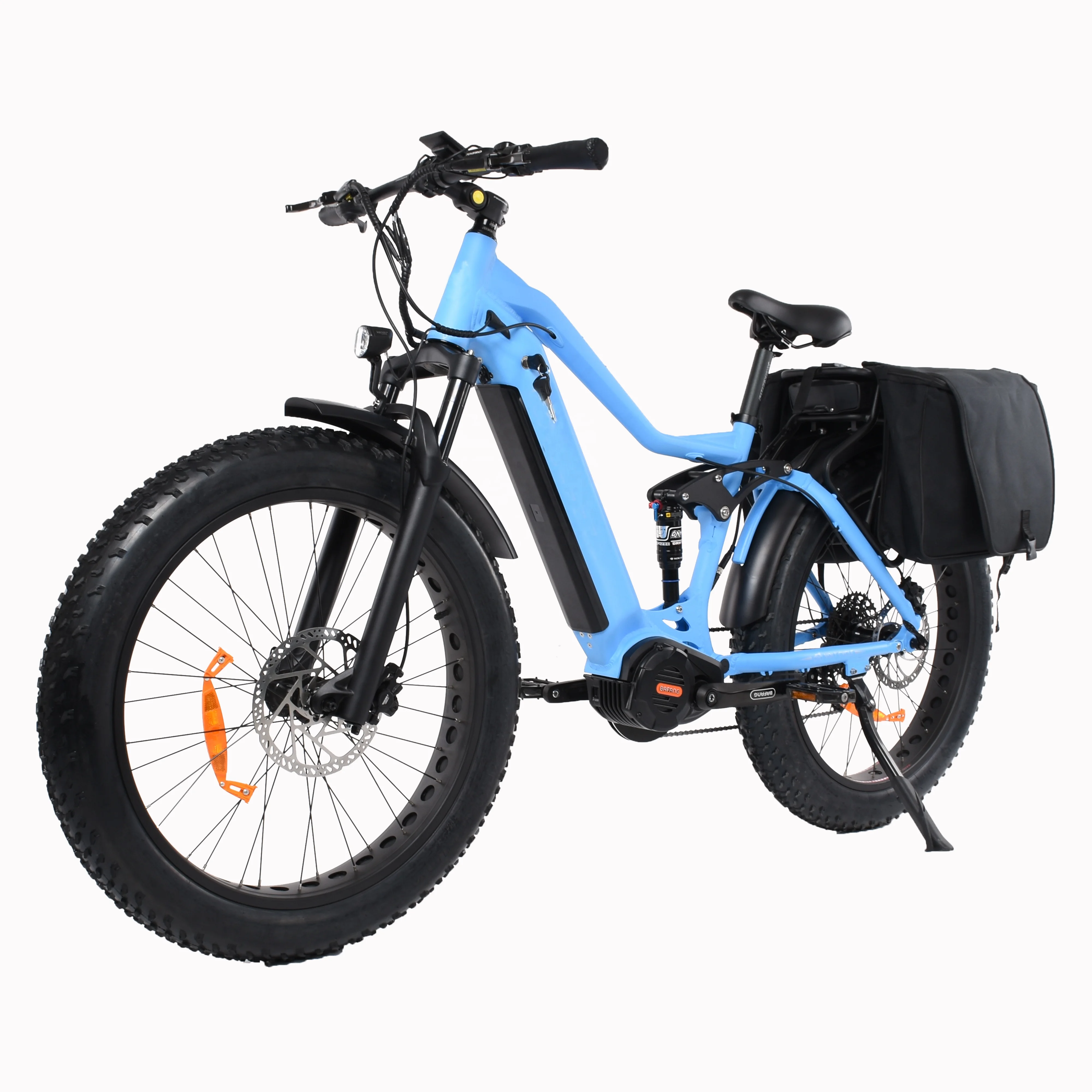 Hot sale bafang m620 1000W dual battery electric fat tire mountain bike with basket