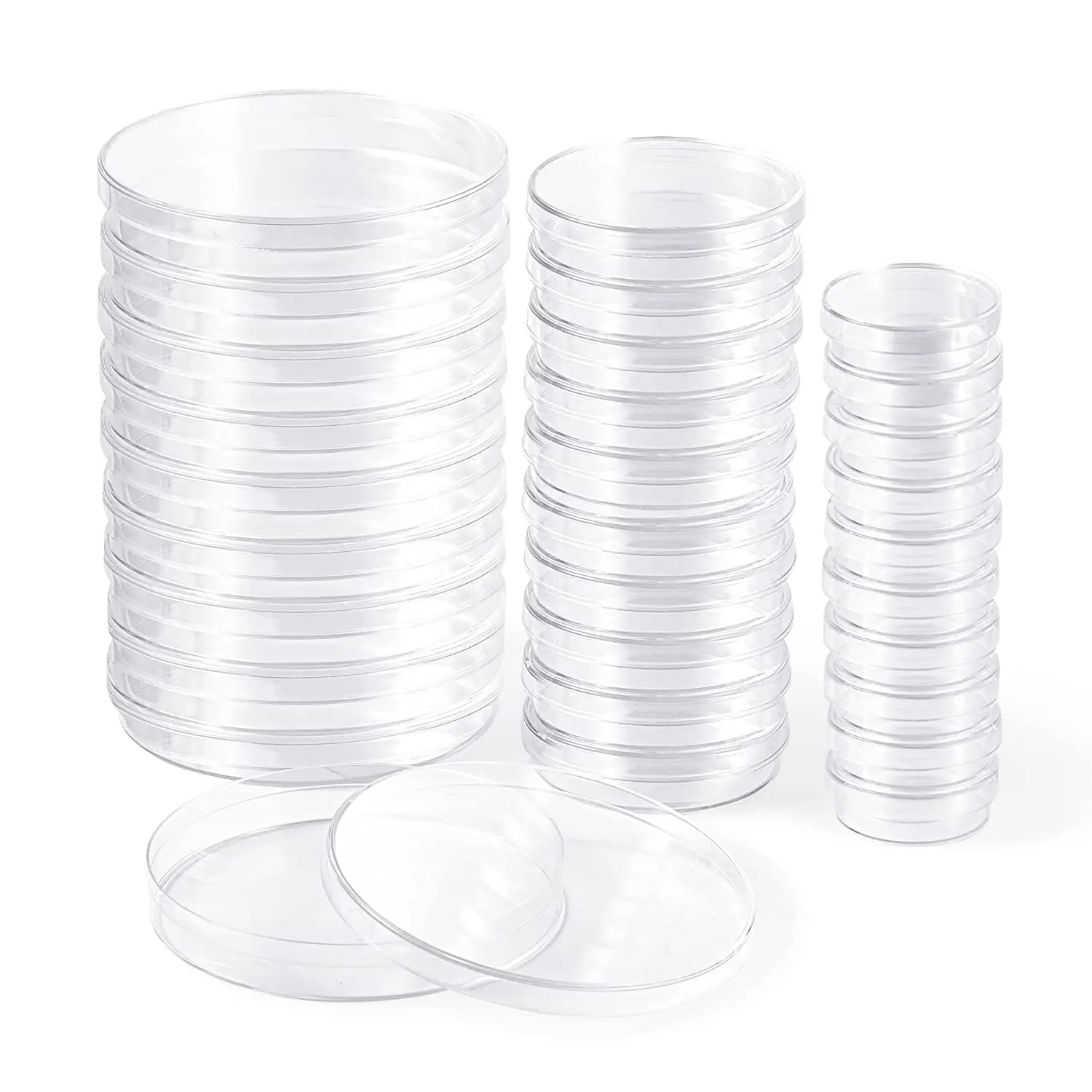 50 pieces plastic Petri Dish, diameter 90mm x 15mm deep clear Petri dish with lid sterile culture, packaging equipped