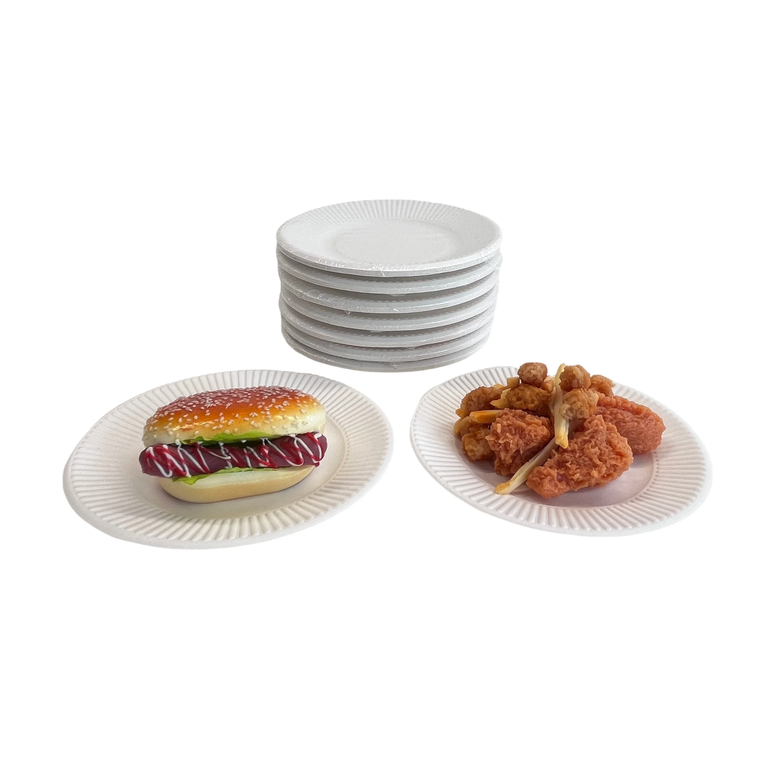 8 Inch Tray Biodegradable Bagasse Plate Biodegradable Food Packaging Paper Tray Disposable Dinnerware