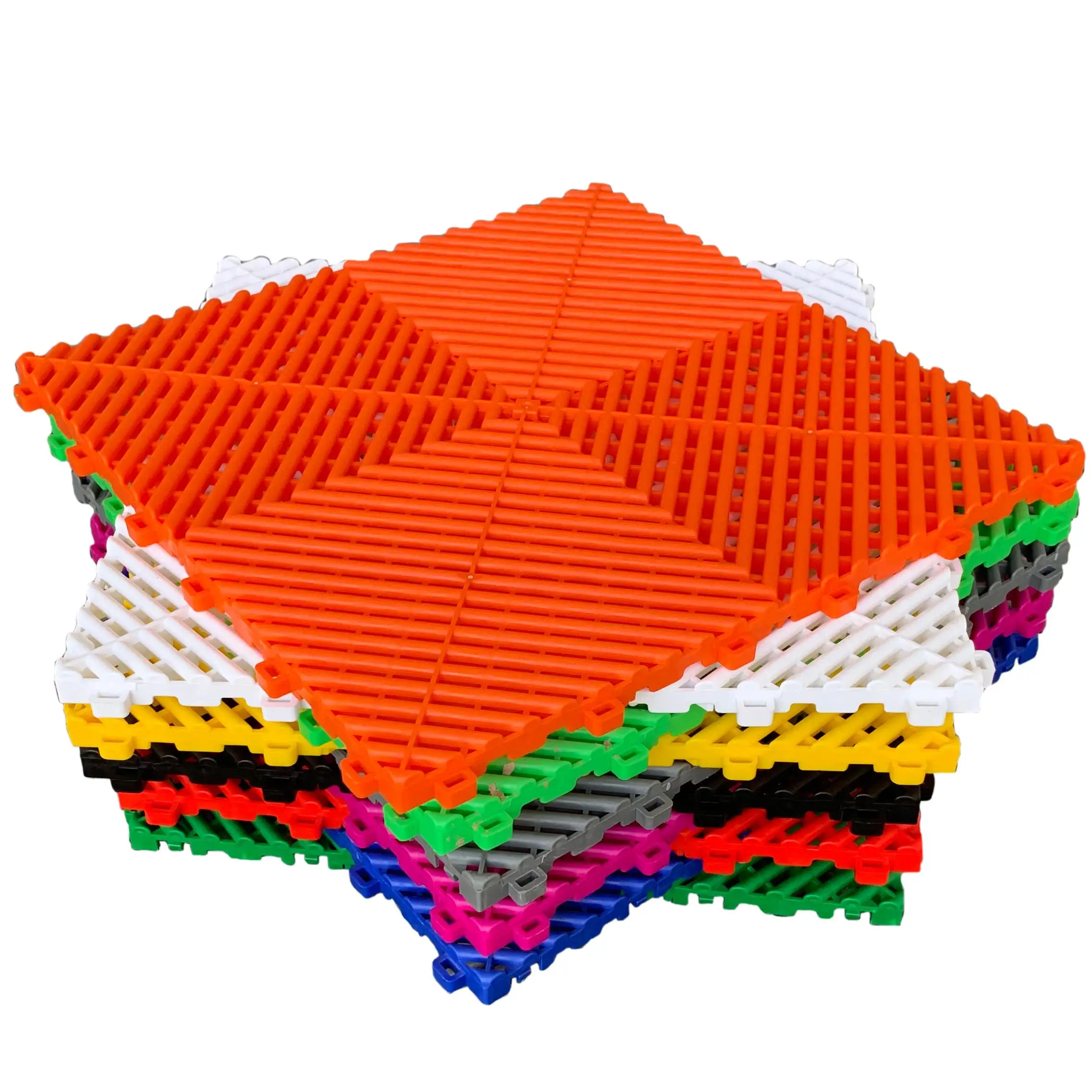 Free-Flow rigid Pp Interlocking Tiles for Car Detailing Shop Car Washroom Workshop Floor Covering