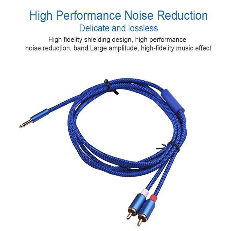 Позолоченные 1,5 м Trs 3,5 Jack Av наушники Aux Trrs 2 Rca штекер красный литой разъем 3,5 мм до 2rca кабель