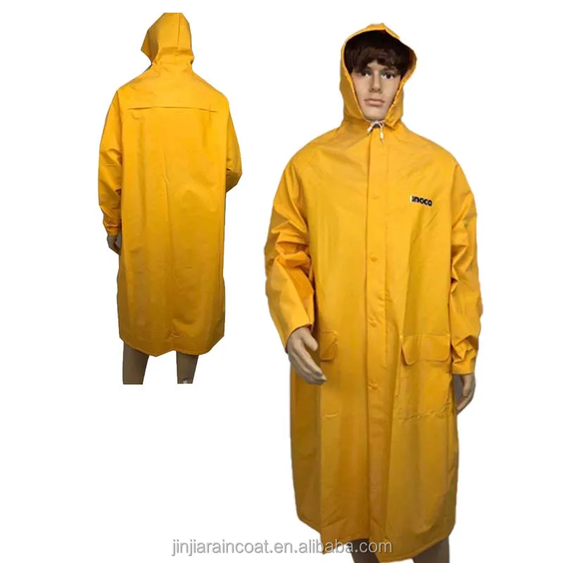 Custom Raincoat Adult Waterproof Raincoat Impermeable PVC Polyester Raincoats Rainsuit Jacket for Outdoor Work Rain Gear