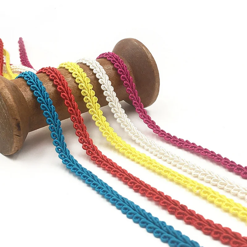 Cheap wholesale diy sewing lace accessories assort colors 8mm decorative belt lace fabric braided centipede lace ribbon trim