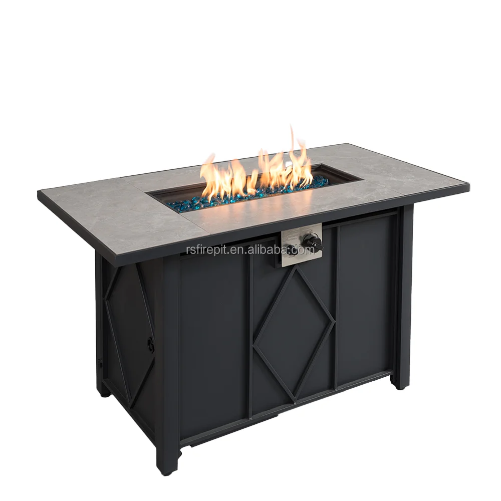 RS-R43003A 43-inch tile surface + iron plate in the middle of four square frame under gas stove outdoor gas fire pit
