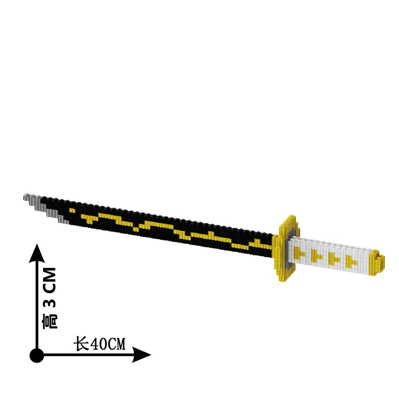 DIY Sword Ornament Puzzle Assembly Small Particle Building Block Toys ABS plastic Anime Tool Prop Building Block Toys