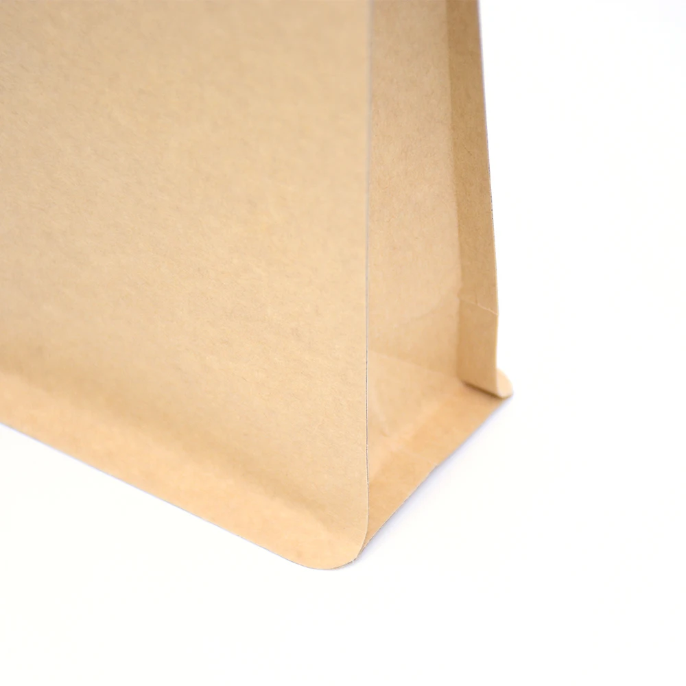 2024 Hot Sale Matte Resealable Custom Printed Kraft Block Bottom Bags Side Gusset Plastic Packaging Bag Pouch
