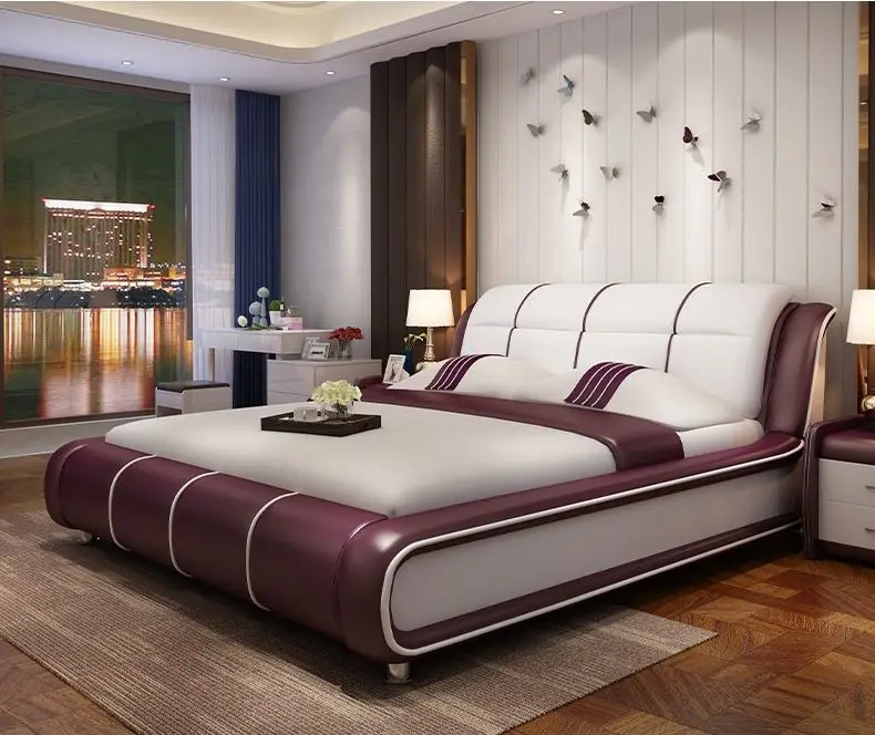 Double bed master bedroom tatami wedding bed imported pine frame + latex mattress + 1 cabinet