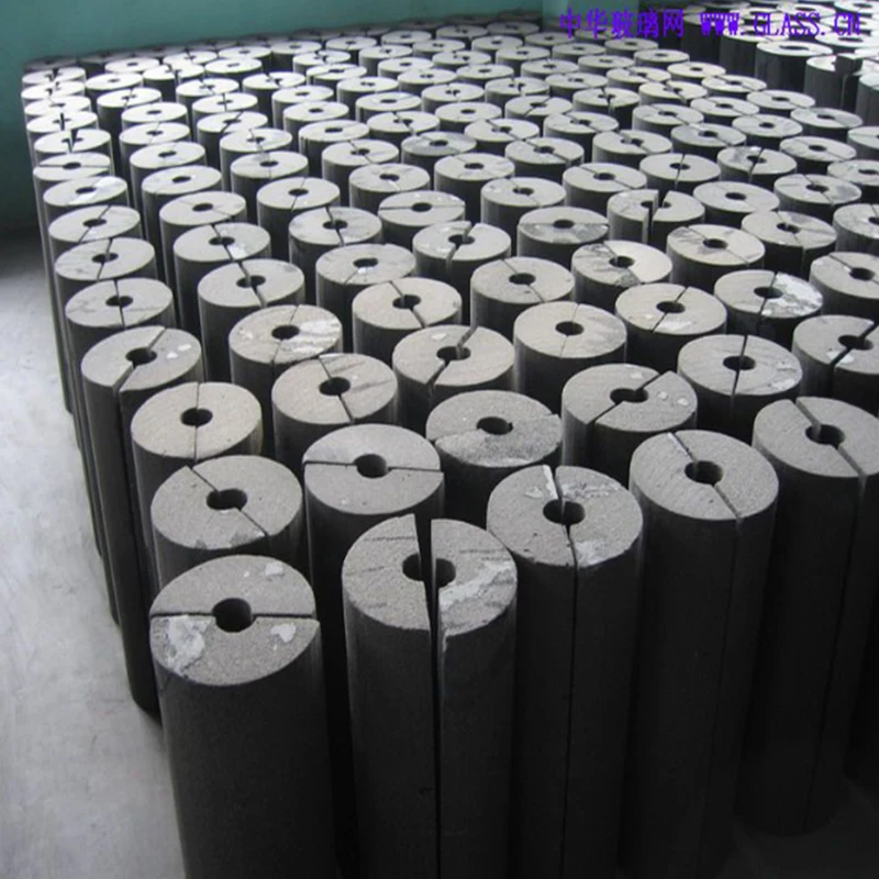 Non-combustible Fireproof Cold Insulation Cellular Glass Foam Glass Pipe Tube For Low Temperature Pipe
