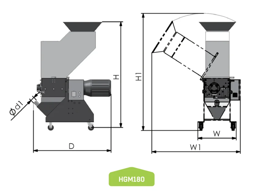 New arrival HGM180-290 HUARE recycling plastic shredder plastic granules cutter virgin pp granules
