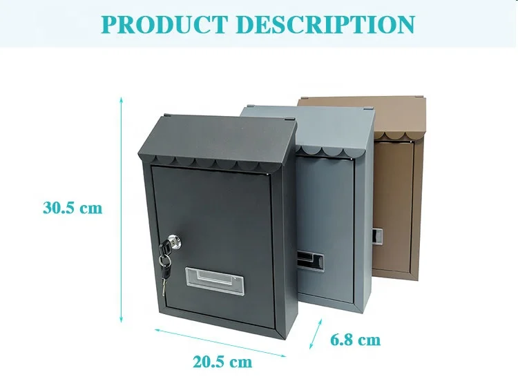 Christmas Modern Locking Wall Mounted Secure Post  Metal Modern  European Style Mailboxes Residential Apartment Mailboxes