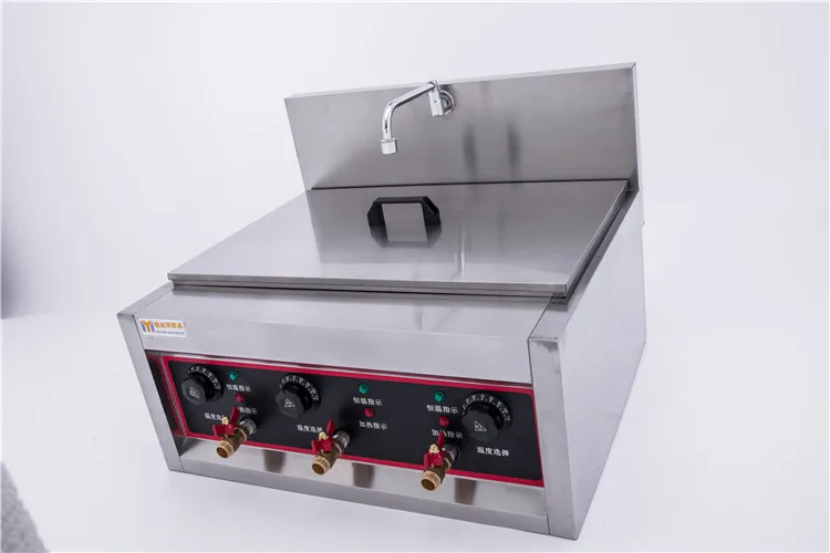 Commercial Six Heads Electric Noodle Cooker Supermarket Benchtop Noodle Cooking Furnace with Water Faucet