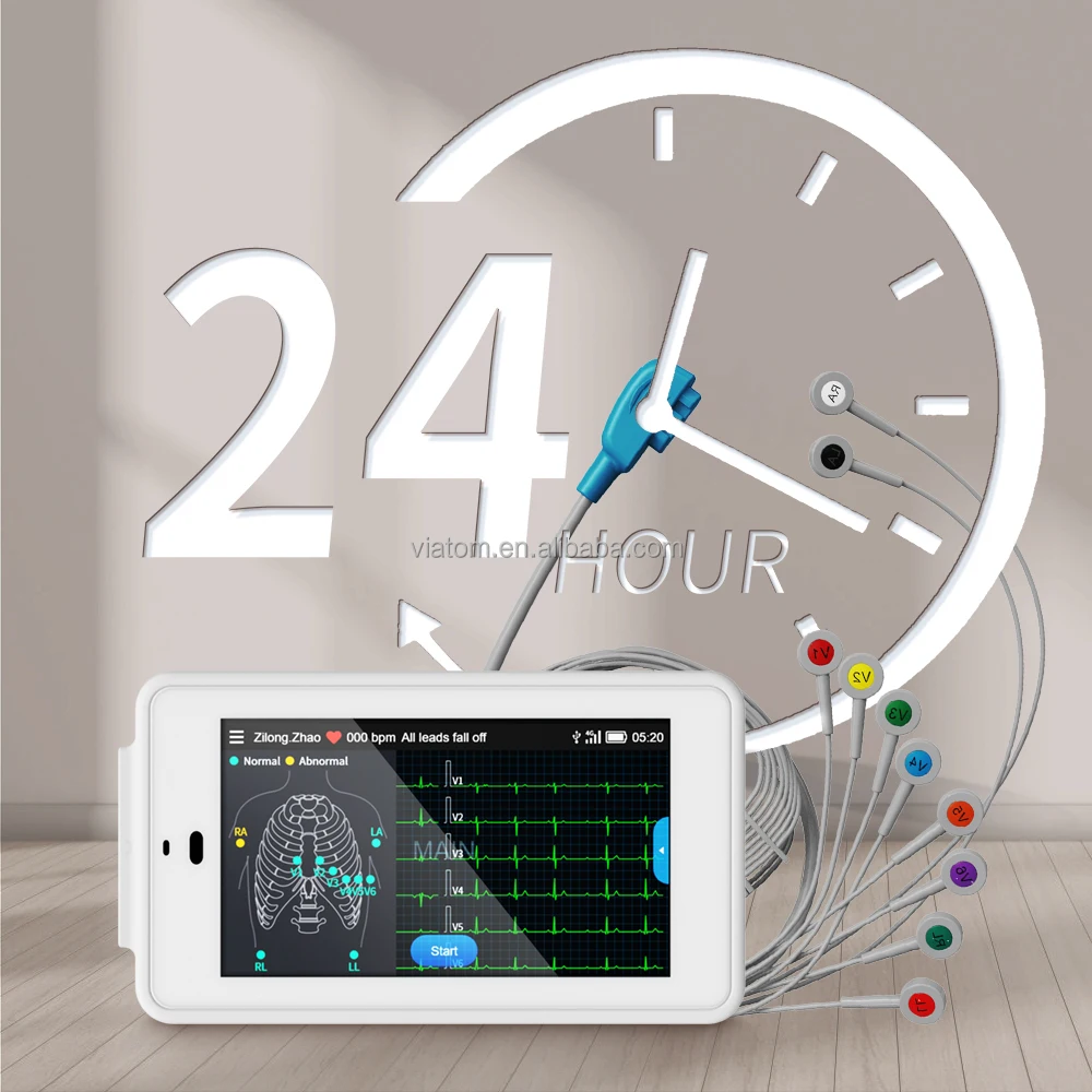 Viatom PC-ECG500 Pocket Ecg Monitor With Glasgow Analysis Color Display 12 Lead Wireless Health Monitors for Home