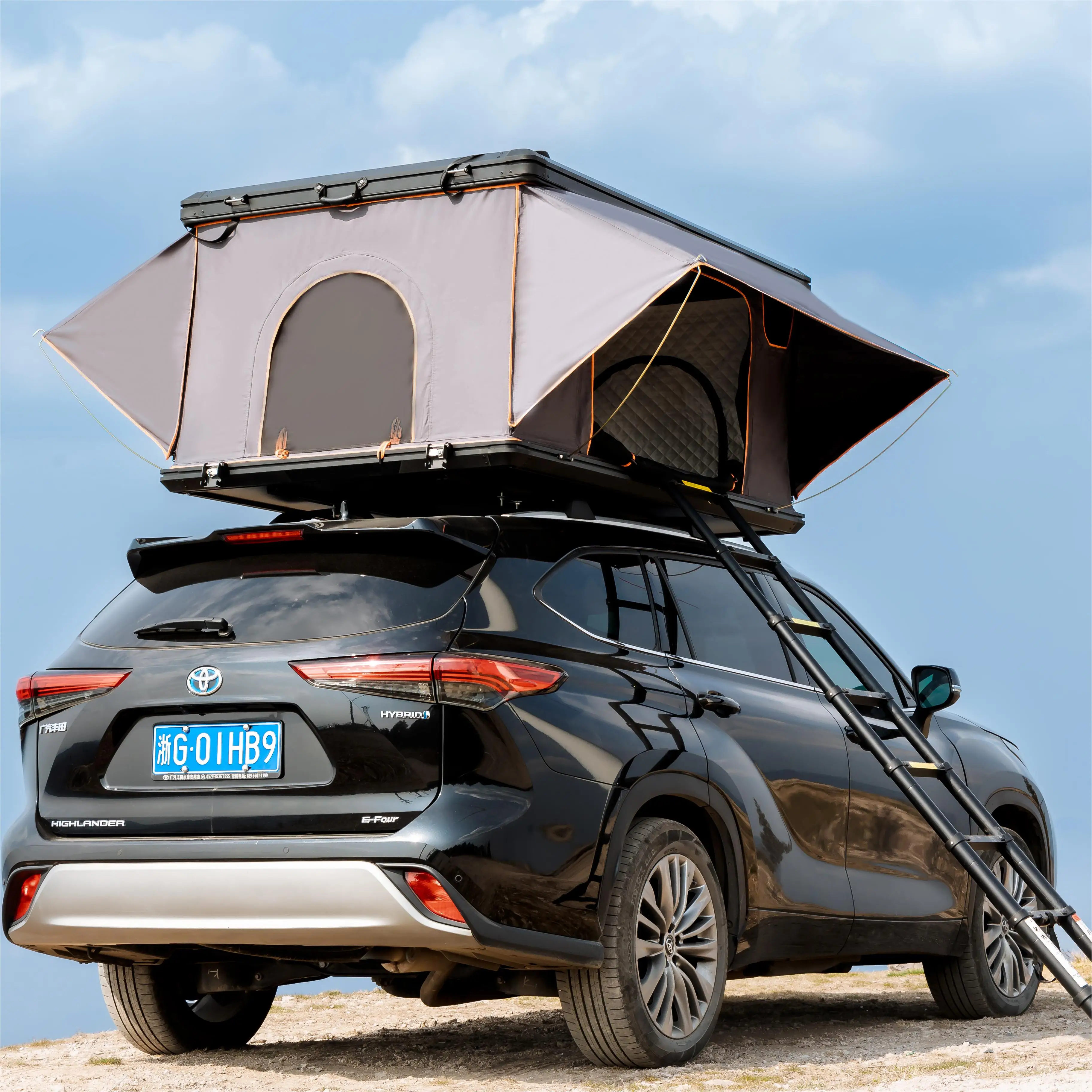 hydraulic rods 420D Waterproof Oxford cloth Pops straight up  Aluminum rooftop tent