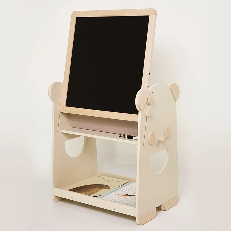 Montessori Wooden Frame Desktop Easel With Magnetic Whiteboard Blackboard For Kids Adjustable Learning Tower Wooden Toys