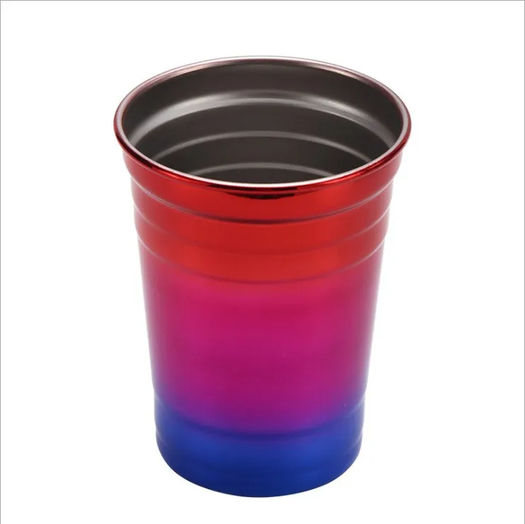 Дорожные пивные чашки 16 унций, пивные чашки из нержавеющей стали для вечеринки во дворе