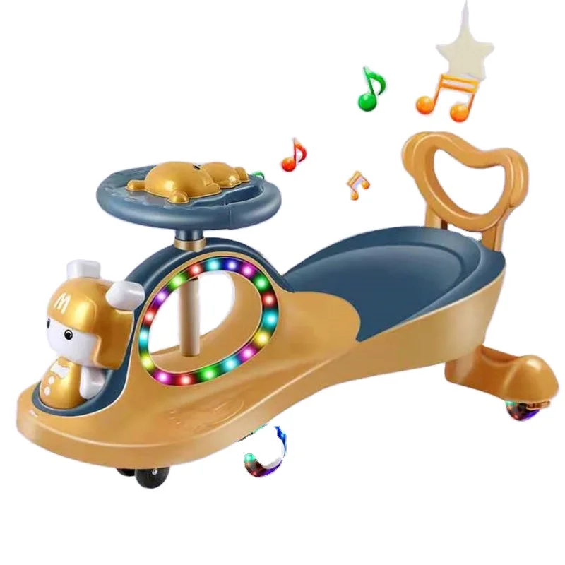 2021 высококачественные пластиковые детские качели, игрушки для катания, твист-машина, милая светодиодная Бесшумная музыкальная скользящая твист-машина, велосипед для детей