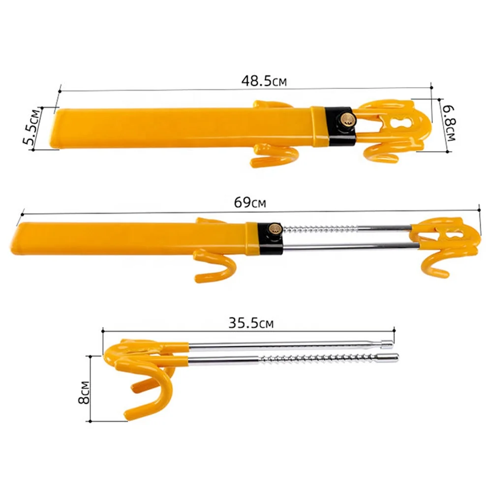 Anti Theft Safety Product Steel Double Hook Twin Bar lock Security Car Universal Steering Wheel Lock with key