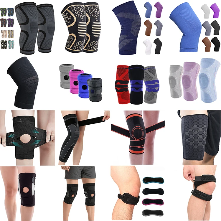 YOUJIE OEM Unisex Sports Medical Anti Slip Leg Joint Protection 3D Knitted Knee Compression Sleeves with Silicone Patella Donut