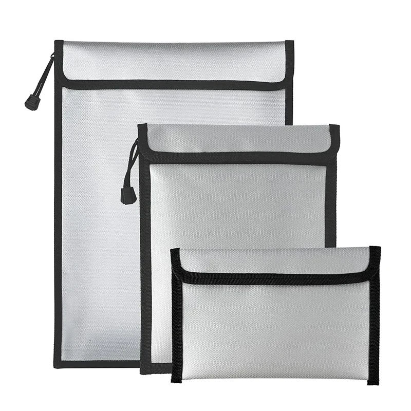Fire and Water Resistant Storage Pouch Money Document Bag Waterproof Fireproof Cash Holder Protect Safe Bag For Documents