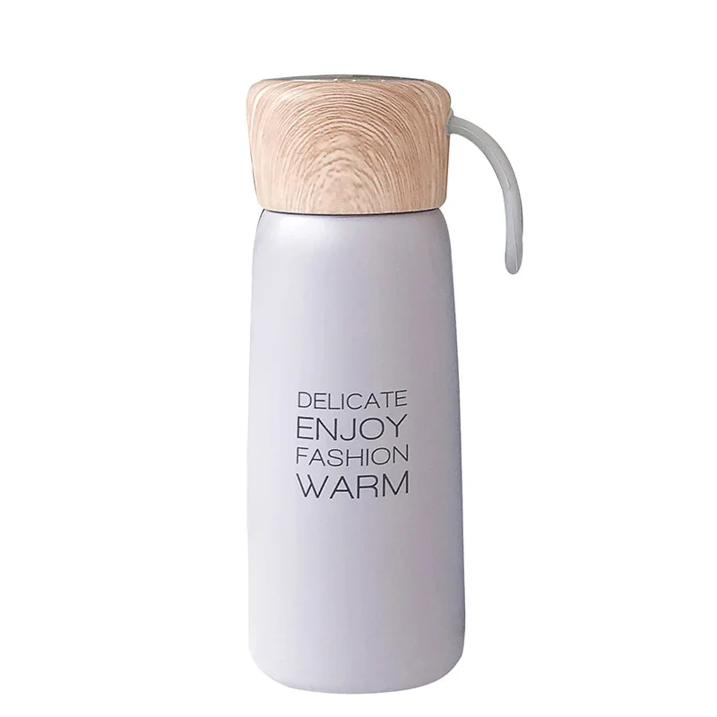 Stainless Steel colourful Vacuum Insulated Water  Cup with wood lid Double Walled Water Bottle 2022 Online hot sale